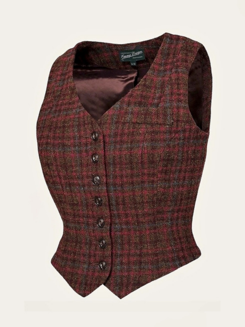 ISO!!Emmy Design Suit Up Waistcoat Hunting Tweed Berry